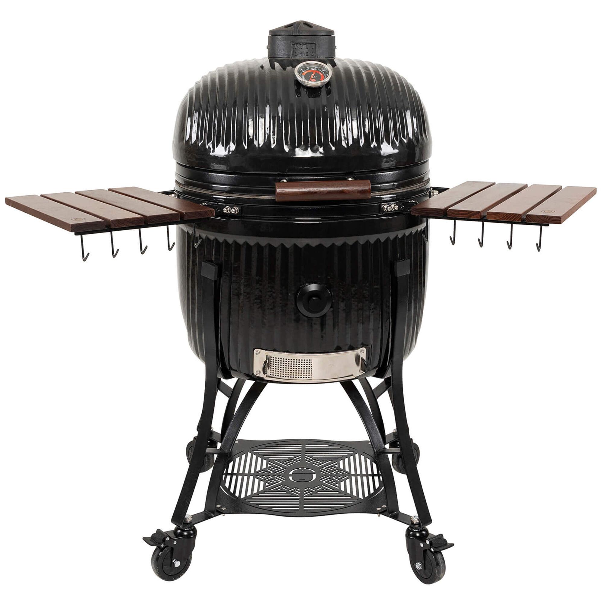 Kamado Sumo Icon Maxi keramisk kamadogrill 56 cm med teak sidebord