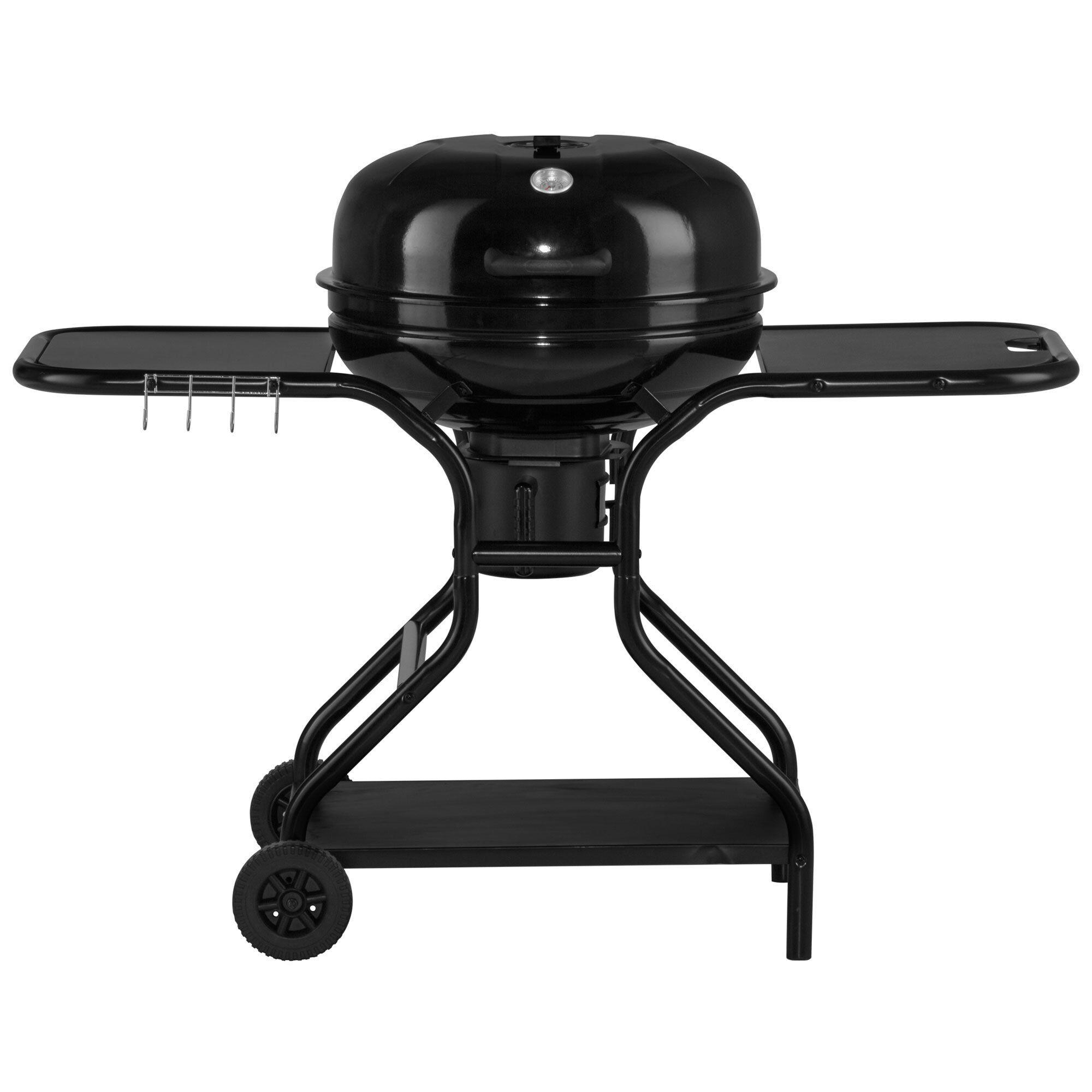 Mustang Mason kullgrill med sidebord, underhylle og store hjul