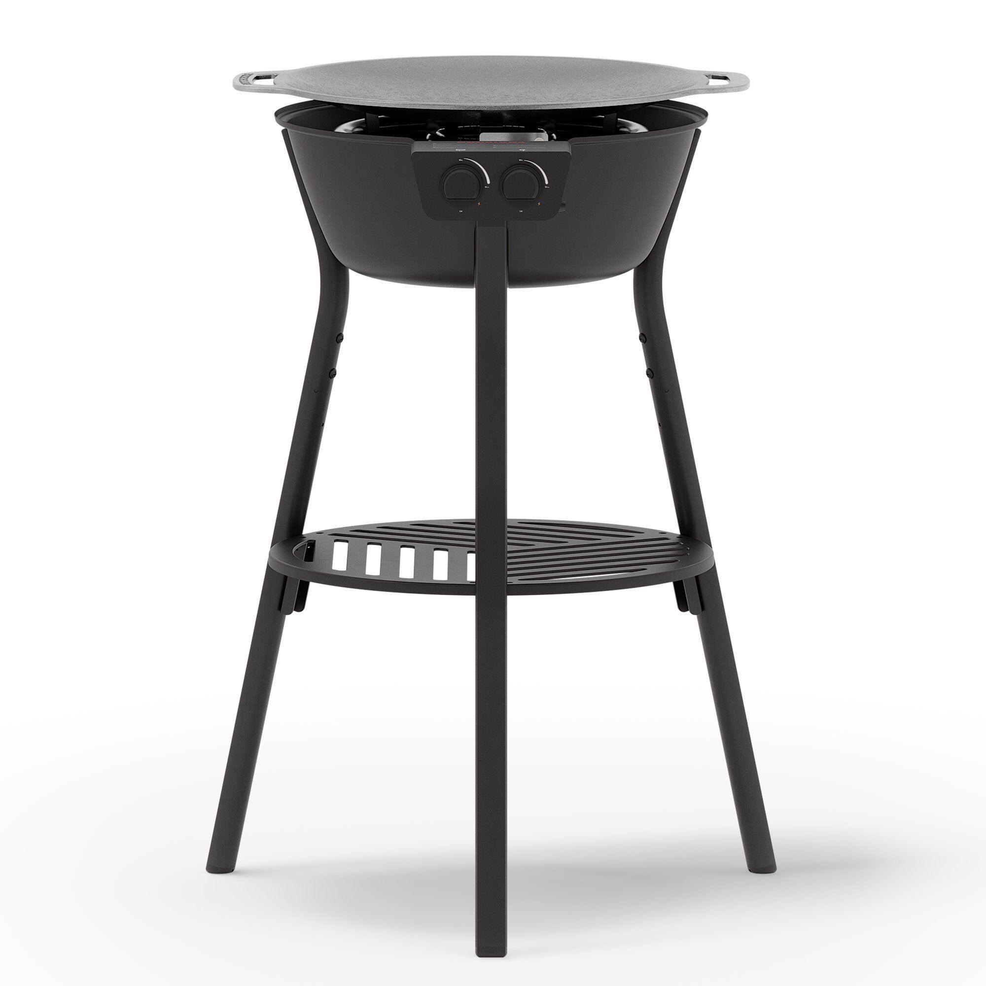 Muurikka stekeplatesett med gassbrenner LL Svart 48 cm — komplett plancha-sett