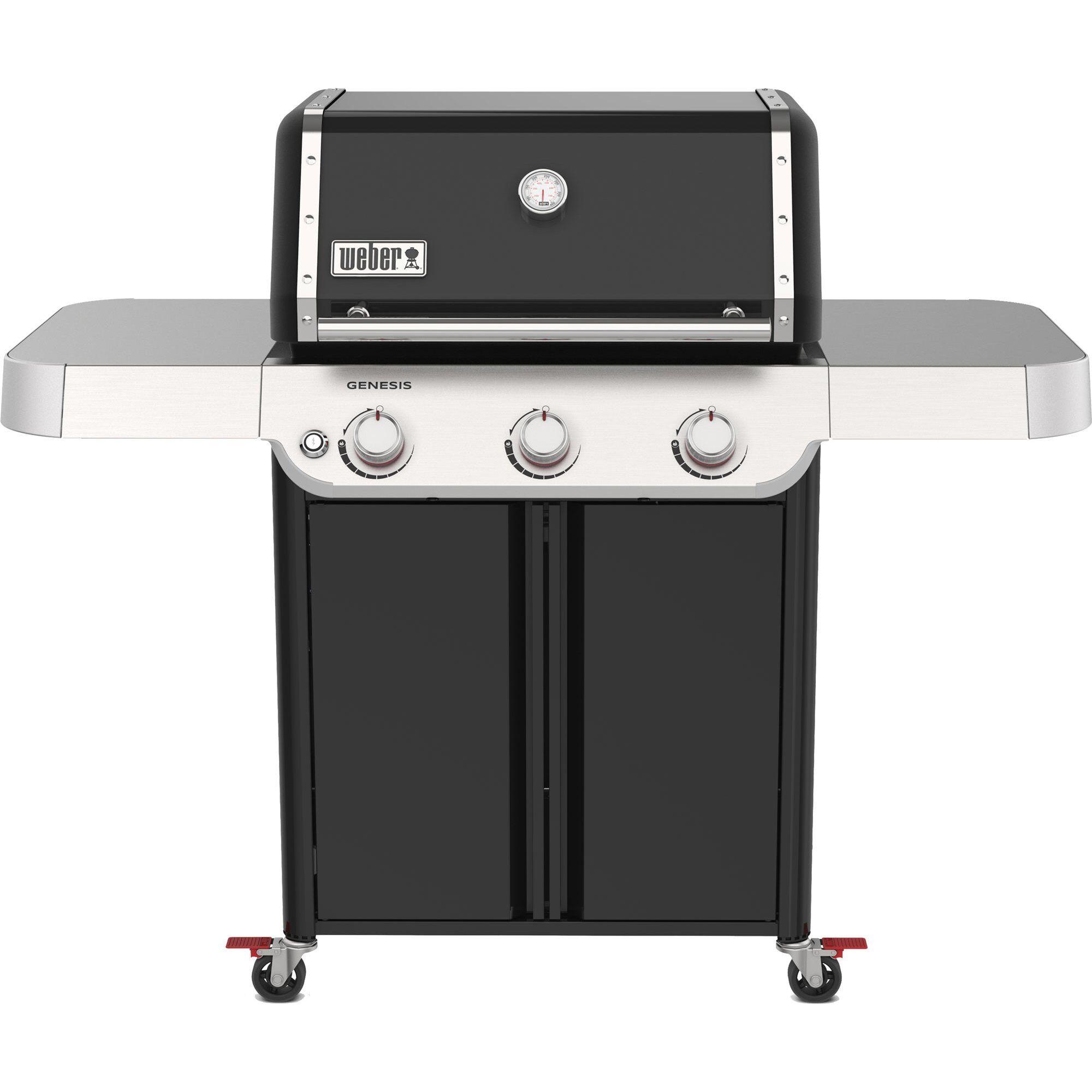 Weber Genesis E-315 gassgrill i sort med tre brennere og sidebrenner