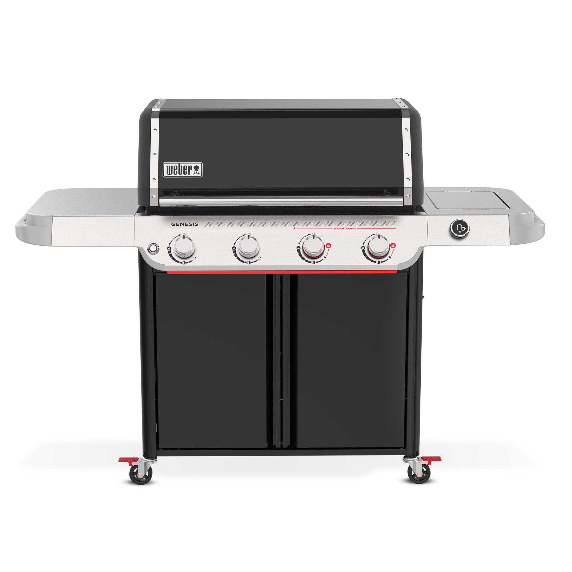 Weber Genesis E-425W gassgrill i sort med fem brennere og sidebrenner
