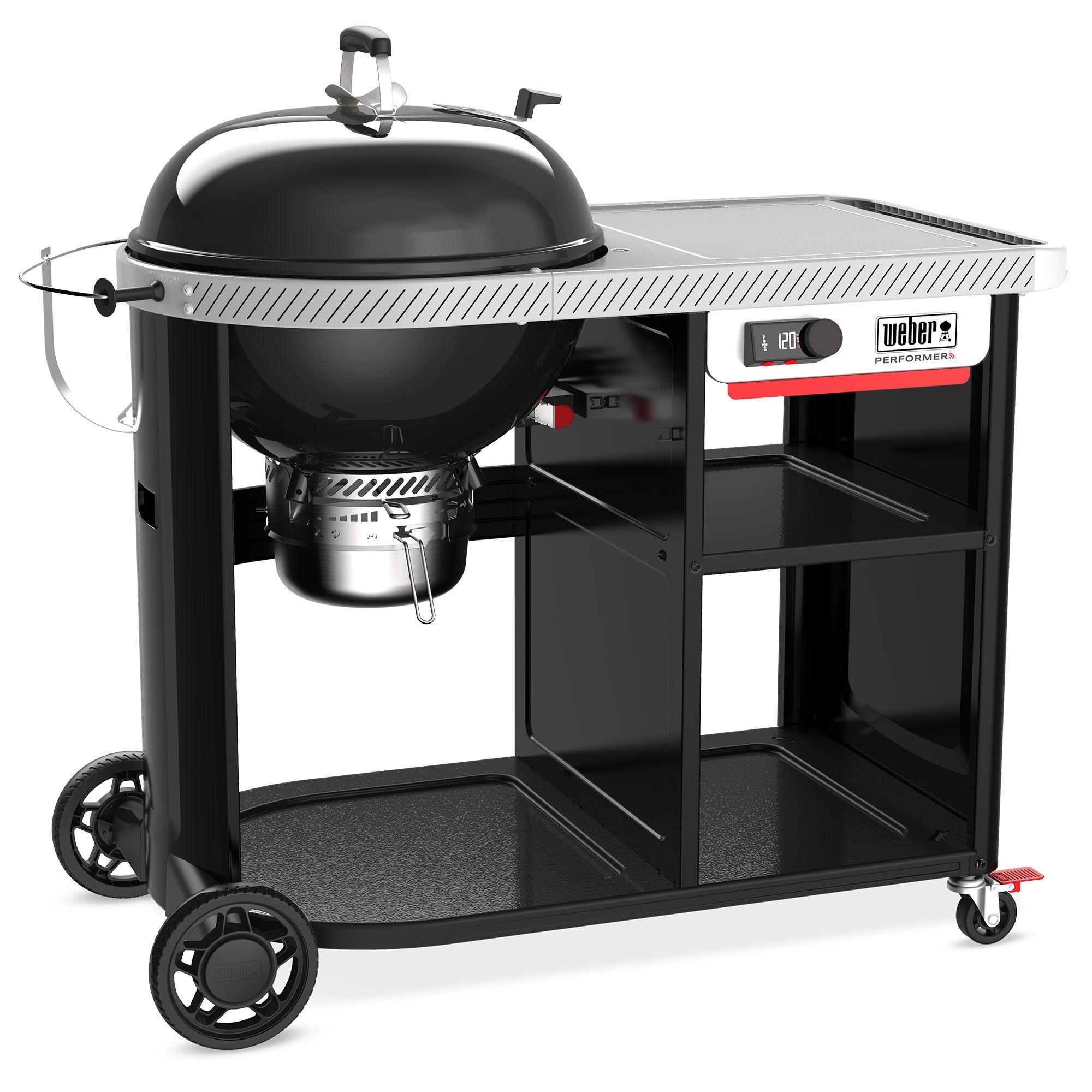 Weber Performer Deluxe Smart kullgrill 57 cm med gastenningssystem og arbeidsbord
