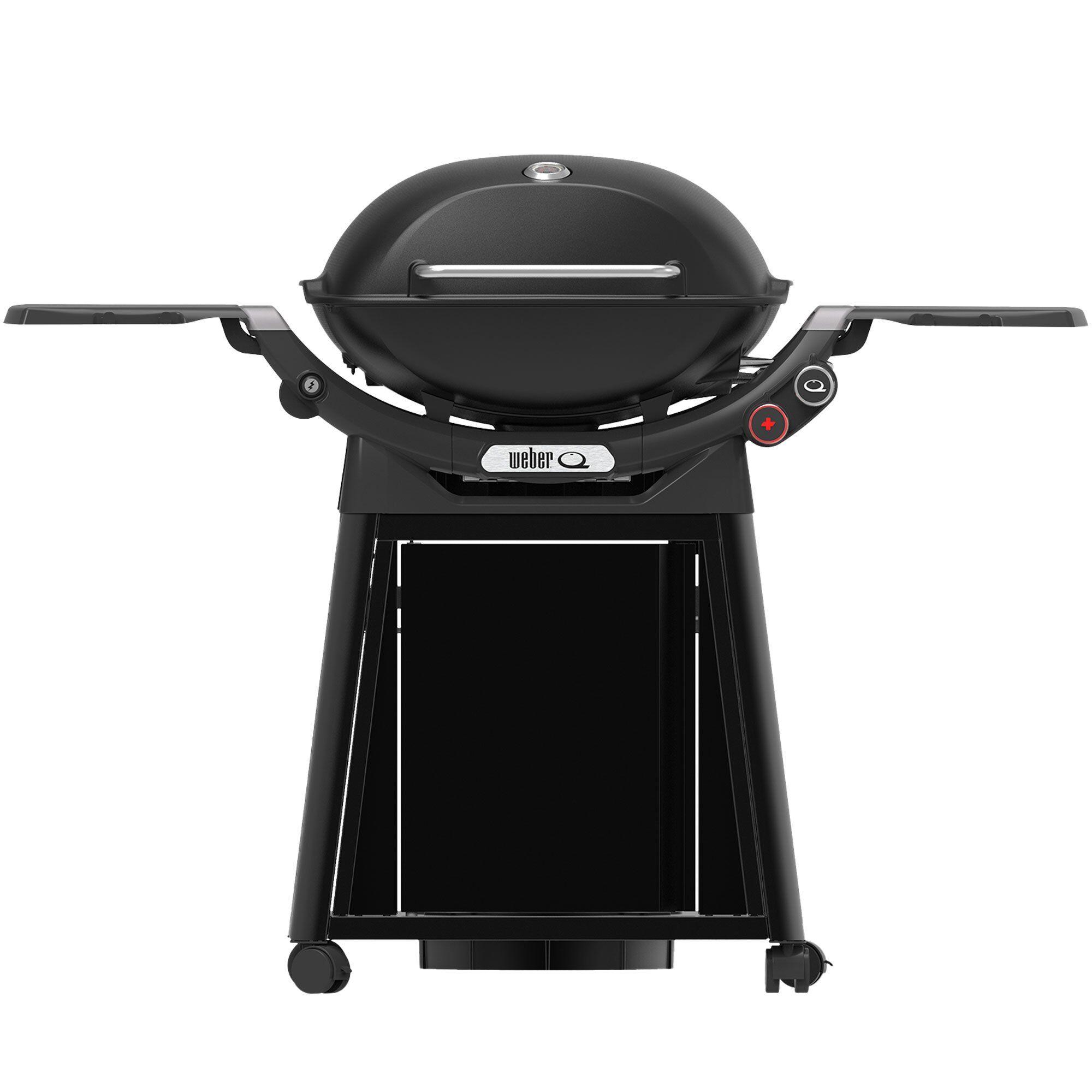 Weber Q3200N+ gassgrill med lukket metallvogn og to brennere