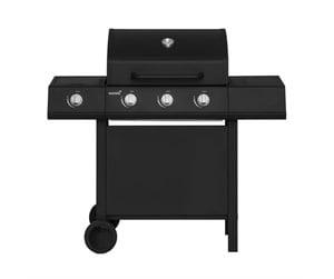 Mustang Kingsville 3+1 svart gassgrill med tre brennere og sidebrenner